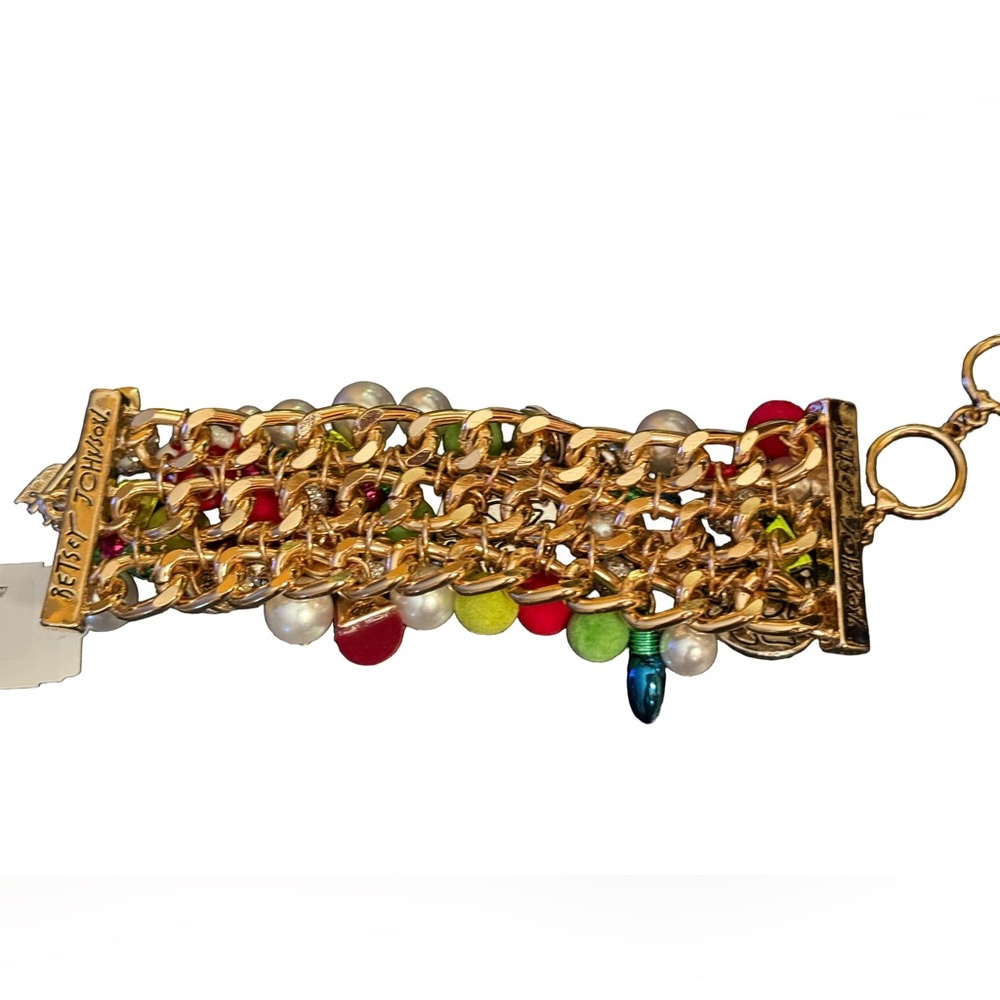 Betsey Johnson NWT Festive Fun Retro Chunky Christmas Charm Bracelet (J162) - Picture 11 of 12